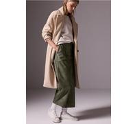 Lederimitathose STREET ONE, Damen, Gr. 44, Länge 28, dull kale grün, Stoff, 100% Polyurethan, unifarben, casual, comfort fit knöchelfrei, Hosen, in Leder-Optik (59962305-44) dull kale grün