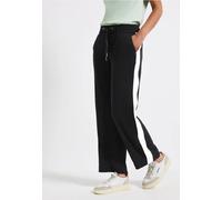 Jogger Pants STREET ONE, Damen, Gr. 32, Länge 28, schwarz, Stoff, 100% Viskose, unifarben, loose fit knöchelfrei, Hosen, Middle Waist (28049751-32) schwarz