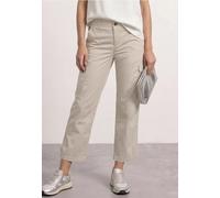 Stoffhose STREET ONE, Damen, Gr. 32, Länge 28, beige (clay sand), Web, 98% Baumwolle, 2% Elasthan, unifarben, straight fit knöchelfrei, Hosen Stoffhose, im Cargo-Style (22998933-32) clay sand