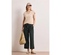 Paperbag-Hose STREET ONE, Damen, Gr. 44, Länge 28, pine grove grün, Web, Obermaterial: 98% Baumwolle, 2% Elasthan, unifarben, loose fit knöchelfrei, Hosen Paperbag-Hose, mit elastischem Bund (31068357