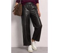 Street One Damen Straight Leg Hose in Leder-Optik 3819392