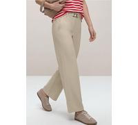 Street One Frauen Straight Leg Hose mit Schnallendetail in Beige, Gr: 46