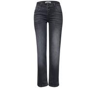 Comfort-fit-Jeans STREET ONE, Damen, Gr. 32, Länge 28, steel grau washed, Jeans, 84% Baumwolle, 13% Polyester, 3% Elasthan, unifarben, knöchelfrei, Jeans, Middle Waist (30278960-32) steel grau washed