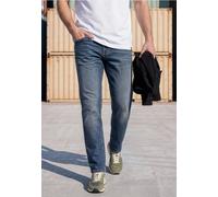 Regular-fit-Jeans STREET ONE MEN, Herren, Gr. 29, Länge 32, indigo blau random wash, Jeans, 99% Baumwolle, 1% Elasthan, unifarben, lang, Jeans, aus Baumwolle mit Stretchanteil (24816649-29) indigo bla