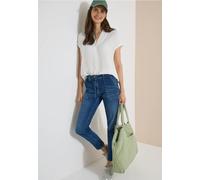 Comfort-fit-Jeans CECIL, Damen, Gr. 27, Länge 28, mid blau used wash, Jeans, 83% Baumwolle, 15% Polyester, 2% Elasthan, unifarben, lang, Jeans, 4-Pocket Style (82302050-27) mid blau used wash