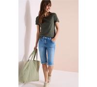 Slim-fit-Jeans CECIL, Damen, Gr. 36, light blau washed, Jeans, 78% Baumwolle, 20% Polyester, 2% Elasthan, unifarben, kurz, Jeans Slim-fit-Jeans, High Waist (12084518-36) light blau washed