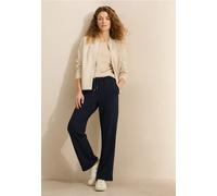 Cecil Stoffhose Straight Leg Strukturhose Damen Comfort Fit mit Tunnelzugband Blau Gr. XL Länge 28