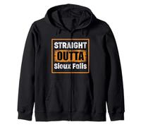 Straight Outta Sioux Falls, Süddakota, USA, Retro, Vintage-Stil Kapuzenjacke