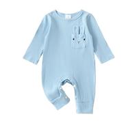 Strampler Junger Baby Bademantel Kleid Mädchen Schlafoverall Kinder Neugeborene Junge Wickelbody Langarm Kleidung Jumpsuit Schlafanzug Erstausstattung Für Ostern Geschenk Zur Geburt (Blue, 3-6 Months)
