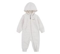 Strampler NIKE SPORTSWEAR "ESSENTIALS HOODED COVERALL" Gr. 18M, pale ivory heather, Overalls, Kinder, 18M (86), N-Gr, Obermaterial: 60% Baumwolle, 40% Polyester, mit Kapuze, unifarbenes Design, aus Ba