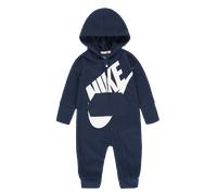 Strampler NIKE SPORTSWEAR "NKN SUSTAINABLE COVERALL", Jungen, Gr. 62 (3), N-Gr, blau (dunkelblau), Sweatware, Obermaterial: 100% Polyester, bedruckt, unifarben, angesetztes Bündchen, Overalls, für Bab