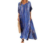 Strand-Kaftan-Kleid für Damen, Übergröße, kurzärmelig, Badeanzug, Strandkleidung für Sommer, Pool, Kreuzfahrt, Strand, Kaftan-Kleider für Damen, lockere Abdeckung, Strand-Maxikleid für Pool