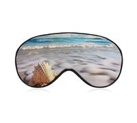 Strand mit Muscheln Augenmaske, Seitenschlafmaske Licht Augenbinde Schlafmaske Nasenpolster und Gummiband für Kinder Frauen Männer