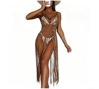 Strand Pareo Leicht Schnell Trocknend Sommer Mode(Brown One Size)