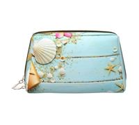 Strand-Thema, Muscheln, Reise-Ready, Make-up-Organizer, tragbare Kulturtasche für Damen, gold, Einheitsgröße, Kulturbeutel