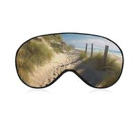 Strand-Themen-Augenmaske, seitliche Schlafmaske, leichte Augenbinde, Schlafmaske, Nasenpolster und Gummiband für Kinder, Frauen und Männer