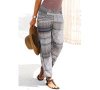 Strandhose BUFFALO "aus angenehmer Viskose", Damen, Gr. 34, N-Gr, bunt (bedruckt), Jersey, Obermaterial: 100% Viskose, bedruckt, figurumspielend bodenlang, Hosen Strandhose, mit Alloverdruck und Tasch