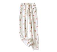 Strandhose,Kuschelige Fleece-Pyjamahose Für Damen Mit Herz-Print, Warm, Weich, Flanell-Pyjama, Flauschige Loungehose Aus Plüsch, Winter-Pyjama-Hose, Home-Hose, Lounge-Hose, Nachtwäsche