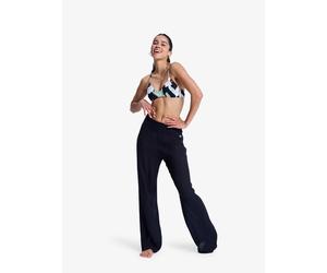 Strandhose ROXY "ALONG THE SUNSET", Damen, Gr. S (36), N-Gr, anthrazit, Web, Obermaterial: 100% Viskose, unifarben, weit lang, Hosen Strandhose, weite Passform, mit abgesteppter Kante am Beinabschluss