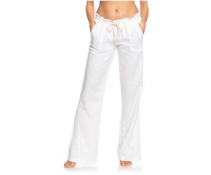 Strandhose ROXY "OCEANSIDE PANT", Damen, Gr. XXL (44), N-Gr, sea salt, Obermaterial: 55% Leinen, 45% Viskose, Hosen Strandhose, in großen Größen (92872318-XXL) sea salt