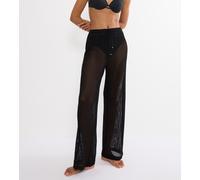 Strandhose TRIUMPH "Beach MyWear Crochet Trousers", Damen, Gr. 40, N-Gr, schwarz, Strick, Obermaterial: 95% Polyester, 5% Elasthan, Hosen Strandhose, weiches Häkeldesign (83768960-40) schwarz