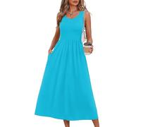 Strandkleid Damen Damen Sommerkleid Maxikleider Sommer Mit Ärmel Strandkleider Blusenkleid Lang Tunika Kleid Damenkleider Sommer Lang Kleid Dresses For Women Summer Outfit Für Abiball Mutter