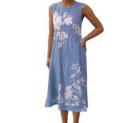 Strandkleid Damen Elegant Strandkleid Lang Leicht Und Luftig Kleid Große Größen Kurzarm Sommer Ärmellos Kleider 2026 Casual Blumenkleid Midi Festliche Partykleider Sommerkleider Freizeitkleider