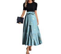 Strandkleid Damen Große Größen Sommerkleidung Elegant Shirtkleid Damen Sommer Sommerkleid Lang Strickkleid Multiway Kleid Italienische Kleider Infinity Lange Schicke Sommerkleider Salbeigrün