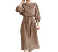 Strandkleid Damen Knielang Ärmellos Sommerkleid,Sommerkleid Mollige Elegant Kleid Mit Wasserfallausschnitt A-Line Swing Sommerkleid Lang Blumen Knielang Midi Abendkleid Rot