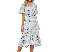 Strandkleid Damen Lang Sale Angebote Kurzarm Midi Freizeitkleid mit Schlitz T-Shirt Kleid meine bestellungen anzeigen Baumwolle Maxi Elegant Boho Sommer Lose Strand Kleid Lang meine bestellungen