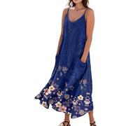Strandkleid Damen Lang Tunika Kleid Sommer Stillkleid Elegant Damenkleider Sommer Vintage Kleider Elegant Pareos Und Strandkleider Schwarz Maxikleid A Linien Lange Sommerkleider Leichte