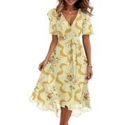 Strandkleid Damen Luftig Chiffonkleid Schnürung Italienische Kleider Mit Gürtel Sommerkleidung Elegant Sommerkleid Lang Strickkleid Multiway Kleid Infinity Schicke Sommerkleider Salbeigrün