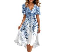 Strandkleid Damen Luftig Mit Gürtel Chiffonkleid Schnürung Sommerkleidung Elegant Sommerkleid Lang Strickkleid Multiway Kleid Italienische Kleider Infinity Schicke Sommerkleider Salbeigrün