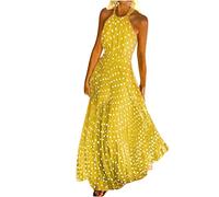 Strandkleid Damen Sale Angebote A Linie Lang Maxikleider Sommer Strand Partykleid meine bestellungen anzeigen Swing Trägerkleid Vertuschung mit Taschen Blumen Rüschen Maxikleider Strandkleider mi