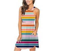 Strandkleid Damen Sale Angebote Spaghettiträger Maxikleid V-Ausschnitt Trägerkleid mit Schlitz V-Ausschnitt Festlich Kleid Rückenfrei Neckholder Maxikleid Übergroß A-Linie Sommerkleid Knielang Fr