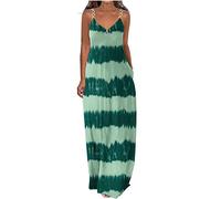 Strandkleid Damen Sommer Geschenke für Frauen Kurzarm A-Linien Freizeitkleid Knielang Cocktail Strandkleid Ärmellos Swing Tunika Lässiges Kleider Sexy Elegant Lang Blumenkleid Rüschen Freizeitkle