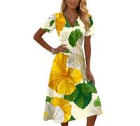 Strandkleid Damen Sommerkleid Bunt Maxikleid Hippie Boho Pareos Und Strandkleider Blusenkleid Damen Lang Tunika Kleid Damenkleider Sommer Elegant Ballkleid Maxi Dress Outfit Für Abiball Mutter