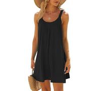 Strandkleid Damen Sommerkleid Damen Ärmellos Kleider A Linie Backless Cami Dress Strandkleid Schwarz Abendkleid Lang Cocktailkleid Elegant Sommer Outfit Sommerkleid Große Größen Samtkleid