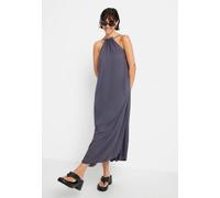 Strandkleid LSCN BY LASCANA, Damen, Gr. 44/46, N-Gr, grau (anthrazit), Web, Obermaterial: 100% Viskose, unifarben, figurumspielend knöchellang, amerikanischer Ausschnitt, Kleider Strandkleid (38318535