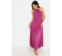 Strandkleid LSCN BY LASCANA, Damen, Gr. 44/46, N-Gr, lila (schwarz berry), Web, Obermaterial: 100% Viskose, unifarben, figurumspielend knöchellang, amerikanischer Ausschnitt, Kleider Strandkleid (7713