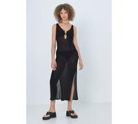 Strandkleid LSCN BY LASCANA, Damen, Gr. 46, N-Gr, schwarz, Strick, Obermaterial: 82% Viskose, 18% Polyester, unifarben, figurbetont ca. Mitte Wade, Kleider Strandkleid, Midikleid, Strickkleid (7964016