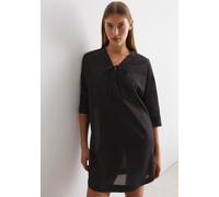 Strandkleid MARC O'POLO, Damen, Gr. XS, N-Gr, schwarz, Web, Obermaterial: 100% Polyester, unifarben, bequem ca. Mitte Oberschenkel, V-Ausschnitt, Kleider Strandkleid, leichtes Tunika-Kleid, seitliche 