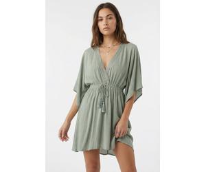 Strandkleid O'NEILL "ESSENTIALS TOKEENA COVER UP", Damen, Gr. L (40), N-Gr, marble arch, Obermaterial: 100% Viskose, Kleider Strandkleid, mit Kordelzug mit Quasten, aus Viskose, lockerer Schnitt (3637