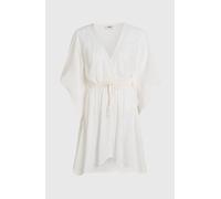 Strandkleid O'NEILL "ESSENTIALS TOKEENA COVER UP", Damen, Gr. S (36), N-Gr, snow weiß, Obermaterial: 100% Viskose, Kleider Strandkleid, mit Spitzendetails am Ausschnitt, locker sitzender Schnitt (1746
