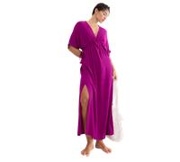 Strandkleid TRIUMPH, Damen, Gr. 42, N-Gr, raspberry, Web, Obermaterial: 100% Viskose, bequem lang, tiefer V-Ausschnitt, Kleider Strandkleid, mit tiefem V-Ausschnitt und halb langem Arm (71921055-42) r