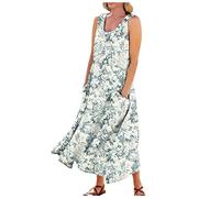 Strandkleider Damen Sommer Rotes Kleid Damen Oberteil Damen Spaghetti-Träger Ärmellos Langes Kleid Festliche Kleider Mädchen Damen Festlich Abendkleid,Mint Green,XXL