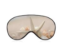 Strandmuschel Seestern Augenmaske, seitliche Schlafmaske, leichte Augenbinde, Schlafmaske, Nasenpolster und Gummiband für Kinder, Frauen und Männer