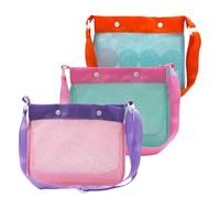 Strandnetztasche - wasserdichte Tasche mit Muscheln für Sand und Meer, atmungsaktive Netztasche für Kinder mit Knöpfen Spielzeug Sand Wandern Reisen Pool Geburtstage Mädchen Sommerurlaub