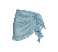 Strandrock LASCANA, Damen, Gr. 1, blau (powder, blau), Chiffon, Obermaterial: 100% Polyester, unifarben, figurumspielend kurz, Röcke Strandrock (83267050-1) powder, blau