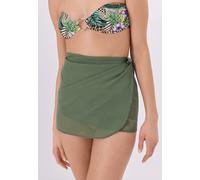 Strandrock LSCN BY LASCANA, Damen, Gr. 1, grün (thyme), Chiffon, Obermaterial: 100% Polyester, unifarben, figurumspielend kurz, Röcke Strandrock, kurzer Wickelrock aus Chiffon (55593569-1) thyme